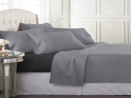 Σετ Σεντόνια Βαμβακοσατέν 250 Κλωστών Γκρι-Μαύρο Γαρύφαλλο | Γαρύφαλλο - Λευκά Είδη